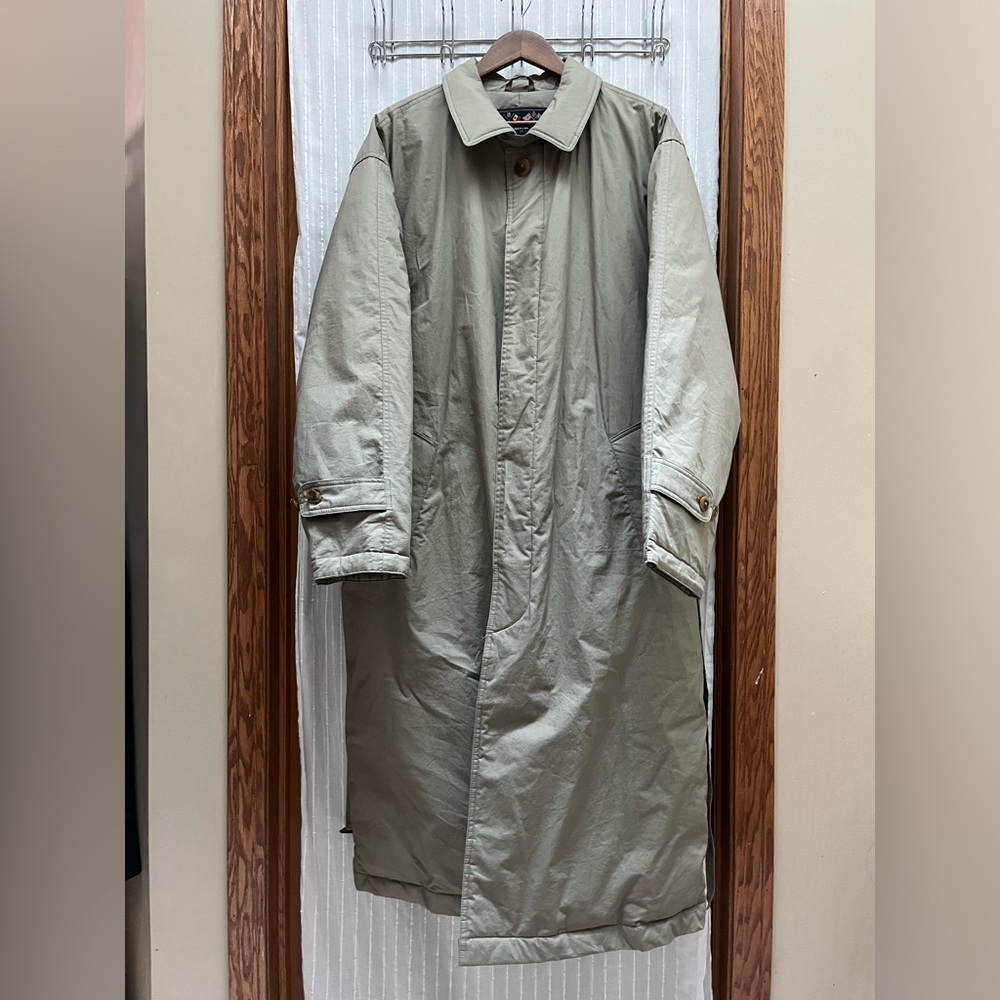 Aviator international Vintage Men’s Down Filled Trench Coat Cotton Shell Size L